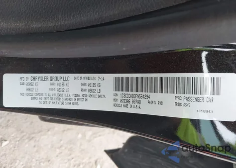 2015 Chrysler 200 Limited from USA, damaged, VIN 1C3CCCAB3FN564294
